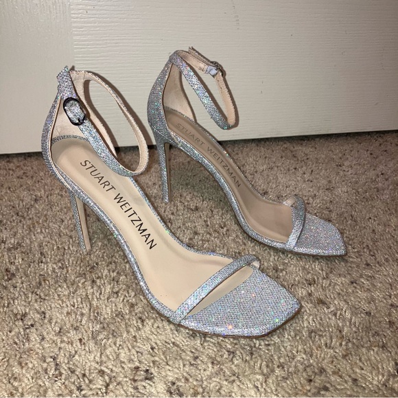 STUART WEITZMAN Heels SANDALS Crystal NUDISTCURVE - Sz 9 B Spain NEW! - Picture 7 of 16